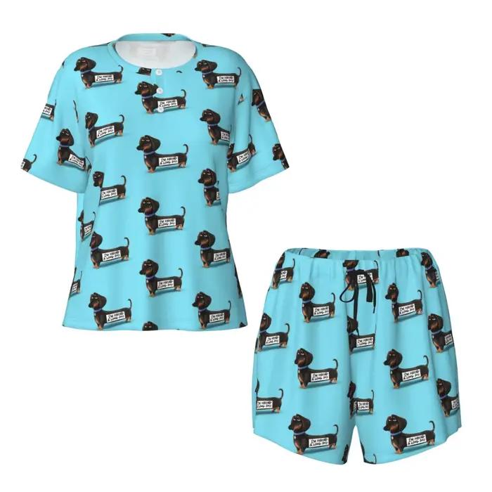 Ensemble pyjama teckel personnalisé pour femmes