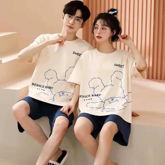 Ensemble pyjama en coton pour amoureux