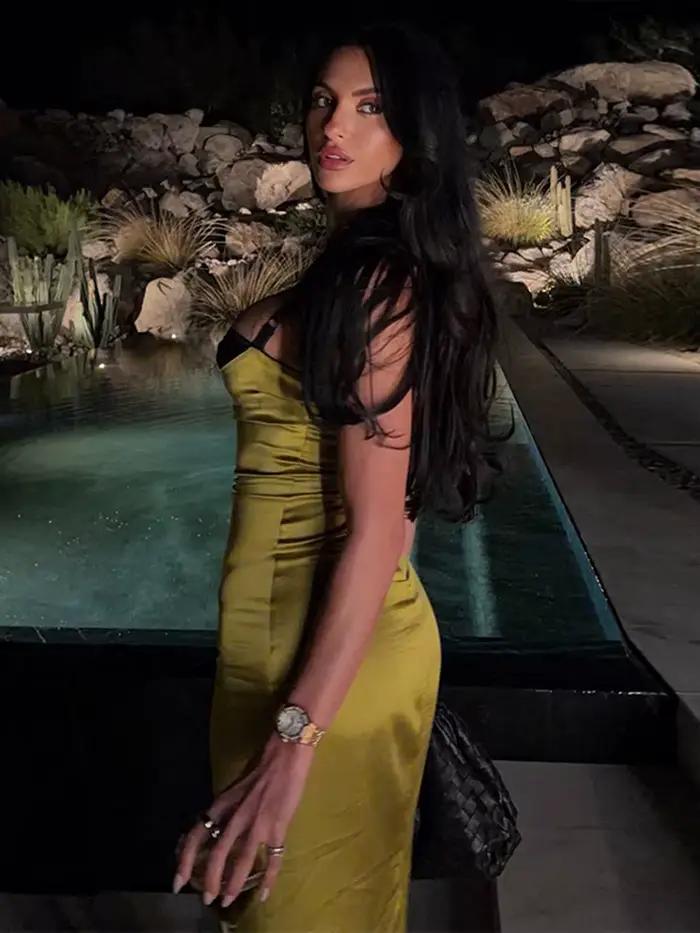 Robe longue moulante sexy sans manches et dos nu pour femme avec rembourrage intégré