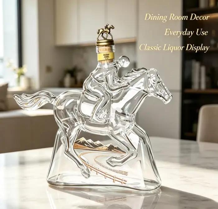 Carafe à vin fantaisie en forme de cheval, en verre artisanal, pour whisky, vodka, brandy, décoration de bar haut de gamme, cadeau pour les amateurs de vin
