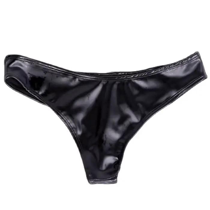 Culotte en cuir à entrejambe en T pour femme