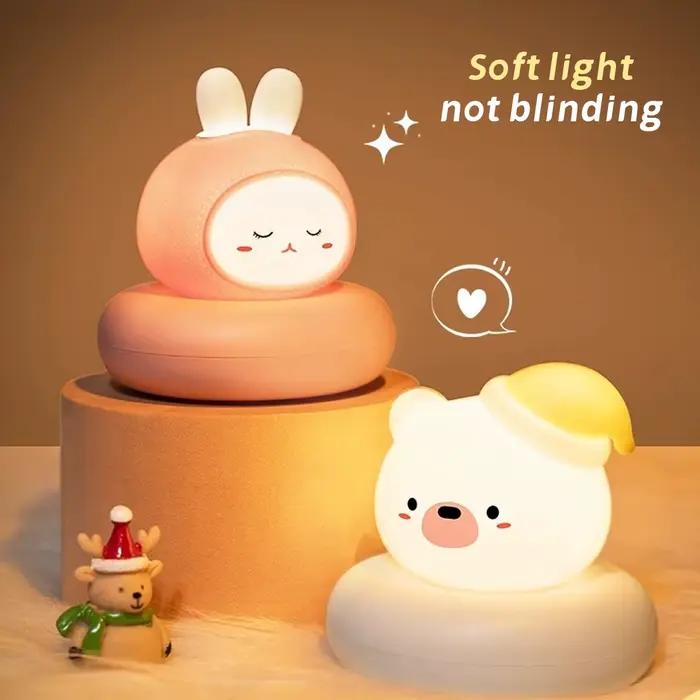 Veilleuse LED de dessin animé mignon, avec gradation multi-niveaux, commande tactile, lampe de chevet pour bébé, essentielle pour la décoration de la chambre d'enfant