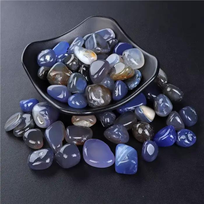 Grand gravier Agates bleues fines, pierres irrégulières, minéraux bruts pour Aquarium, ornement de décoration de la maison
