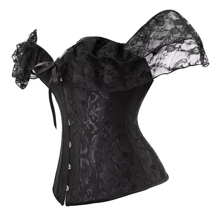 Haut corset en dentelle à épaules dénudées pour femme