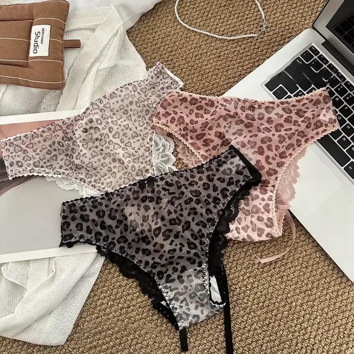 Culottes pour femmes taille basse sexy en pur coton avec dentelle
