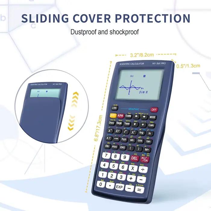Calculatrice scientifique avec fonction graphique NEWYES 36X Pro Calculatrice scientifique graphique pour fournitures scolaires du collège et du secondaire Bleu