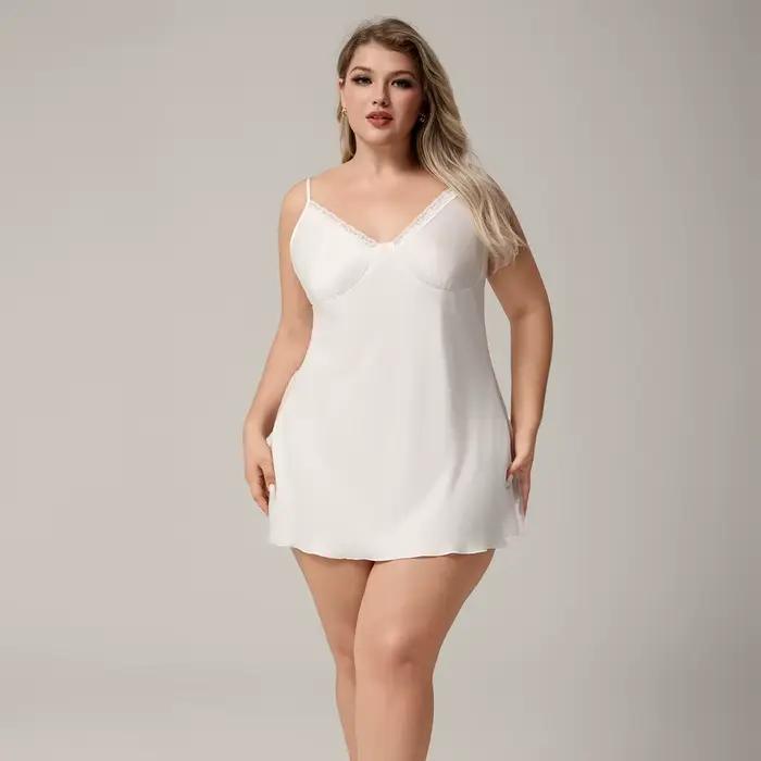 Chemise de nuit blanche Sexy pour femmes