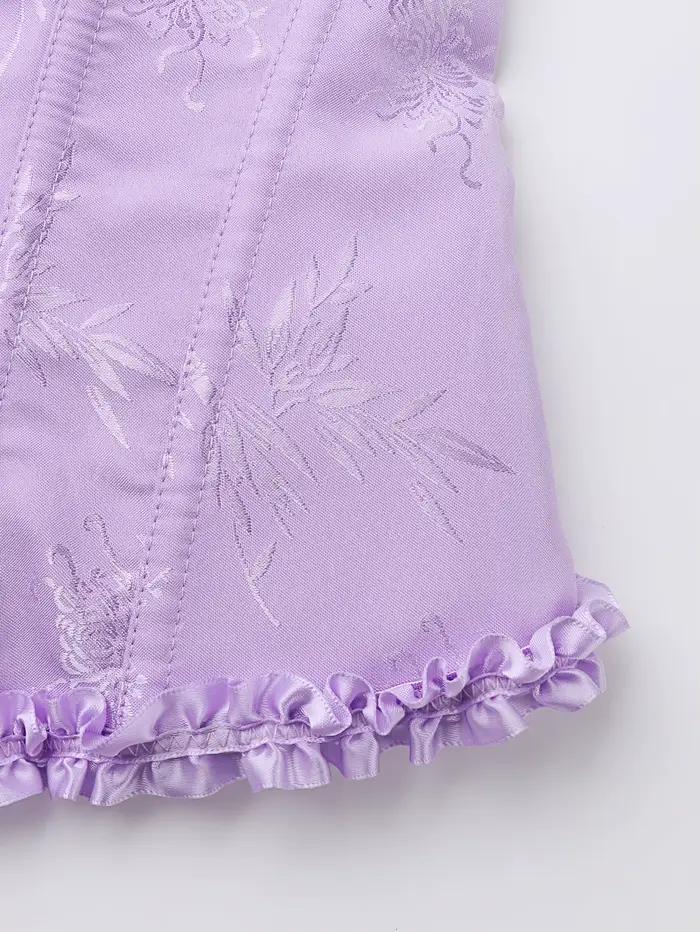 Corset Jacquard Violet Clair pour Femme