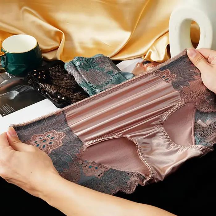 Culotte mi-audio en dentelle florale pour femme