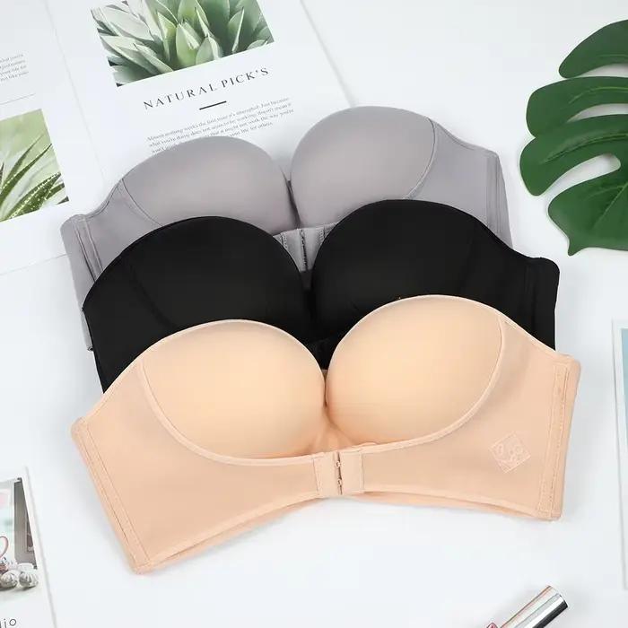 Fermeture avant Sexy soutien-gorge sans bretelles femmes Invisible Push Up