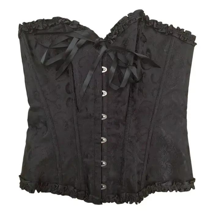 Corset noir jacquard pour femme