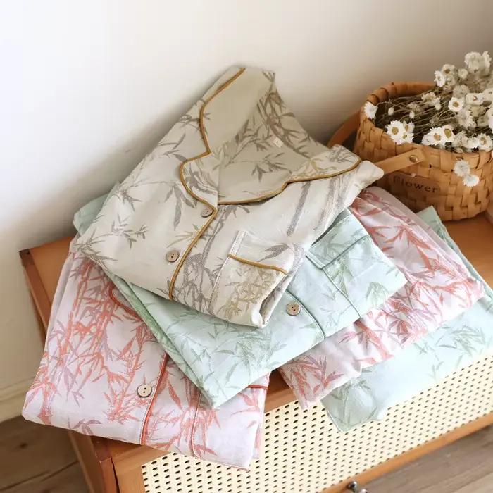 Pyjama en fil de coton peigné monocouche haute densité pour femmes
