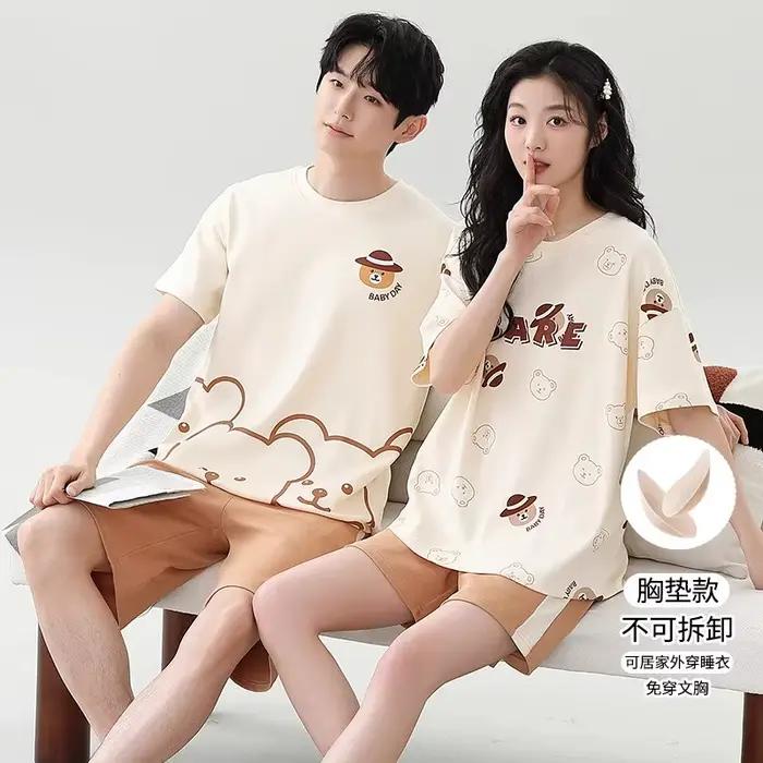 Ensemble pyjama en coton pour amoureux