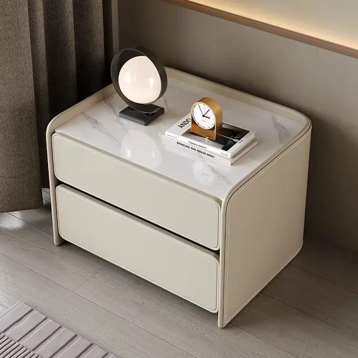 Table de chevet tendance avec tiroirs, esthétique nordique, table de chevet moderne de luxe, gain de place, mesita de noche, meubles de chambre à coucher
