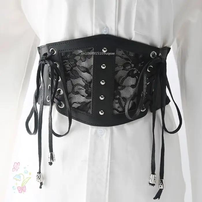 Corset Noir Amincissant à Lacets pour Femme