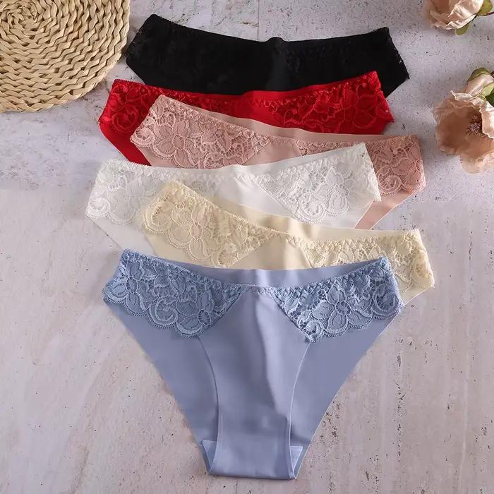 Culotte femme Sexy dentelle péripective sans couture sous-vêtements féminins solide élasticité slips pour dames belle Lingerie caleçon nouveau