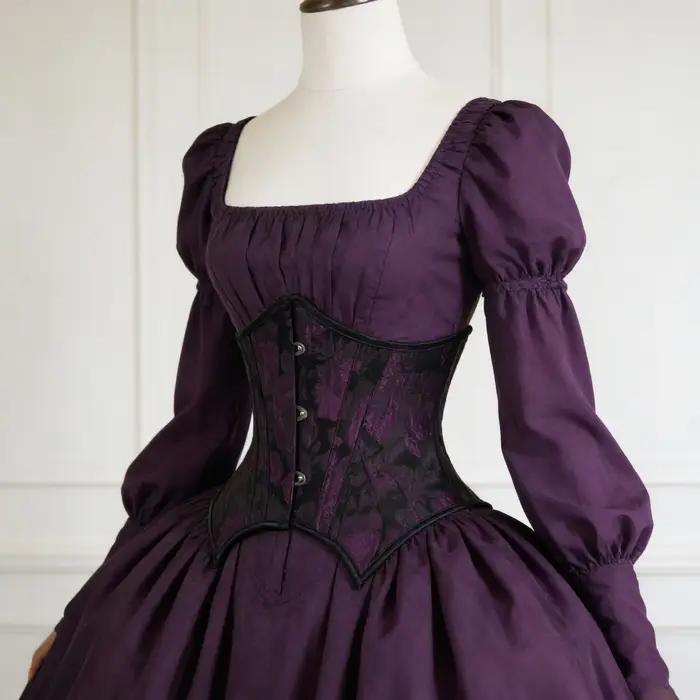 Corset Bustier Vintage Femme avec Boucles et Lacets