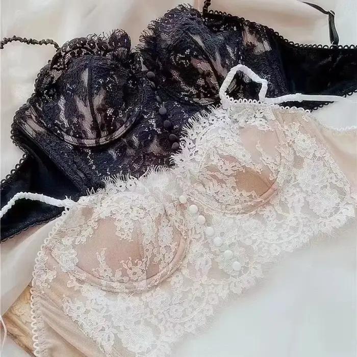 Soutien-gorge en dentelle de cils français