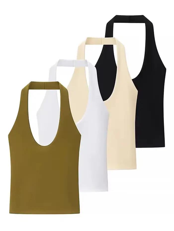 Haut dos nu à col licou pour femmes