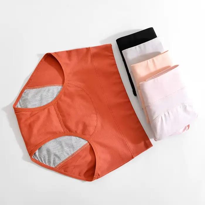 Culotte menstruelle antibactérienne taille haute slip en coton sous-vêtements physiologiques