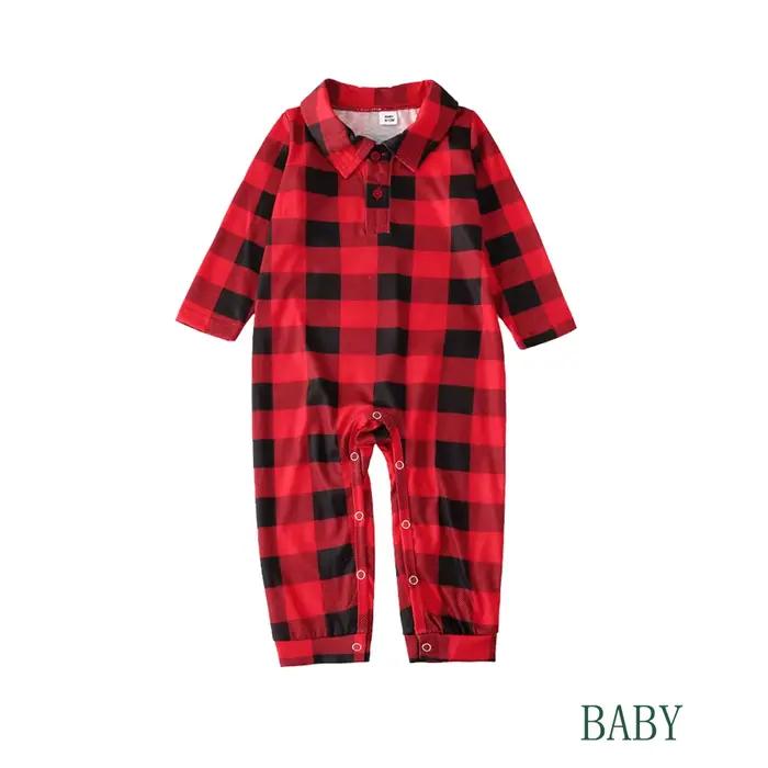 Pyjama de famille de noël imprimé à carreaux, vêtements assortis pour mère, père et enfants, chemise à boutons à manches longues, ensemble pour garçon et fille, Look de noël