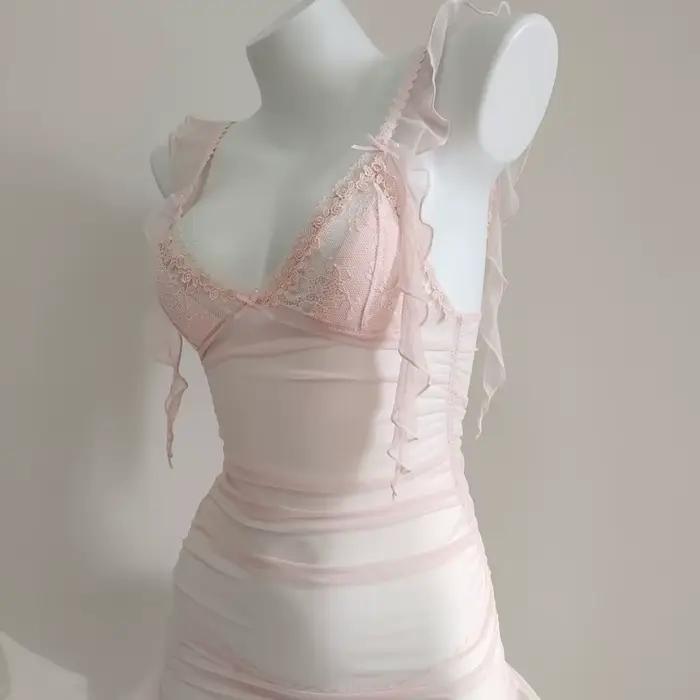 Robe de nuit à bretelles pour femmes