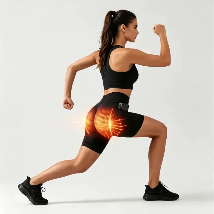 Pantalon de fitness EMS, short de musculation, pantalon de mise en forme du corps, pantalon de levage des fessiers avec masseur à micro-courant pour renforcer le tronc et la région pelvienne