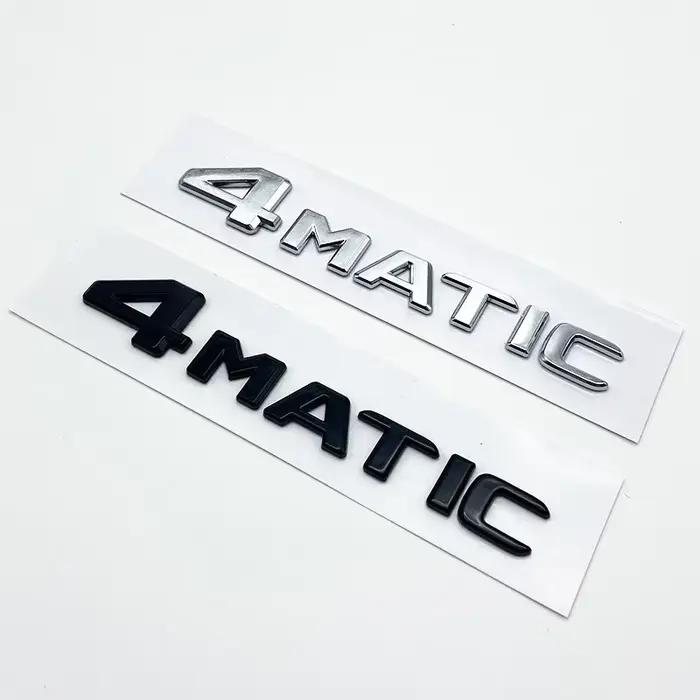 Autocollant de Badge emblème de lettres chromées noires mat, pour Mercedes Benz A B C E G S ML SL CL GLA CLA classe AMG 4MATIC 4 MATIC
