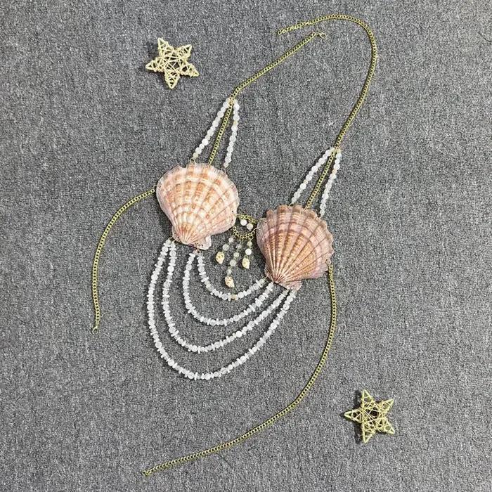 Haut de Bikini à col en coquillage pour femmes