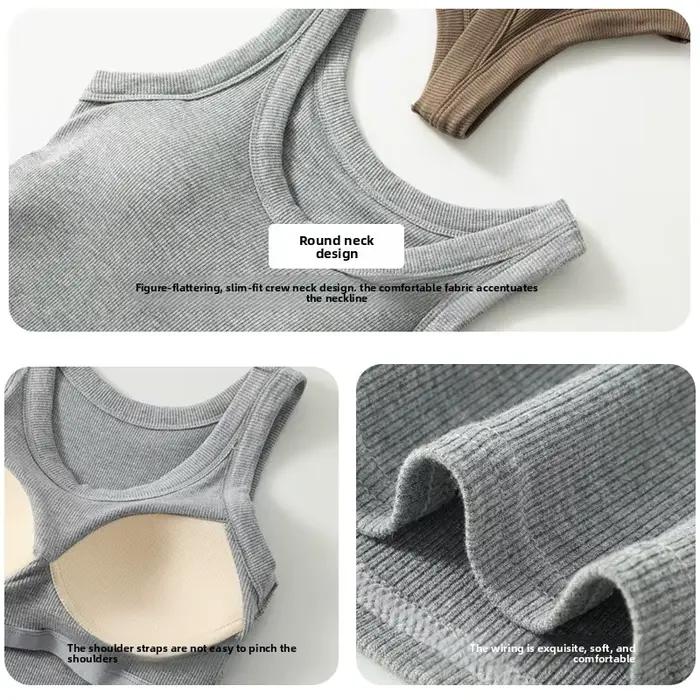 Débardeur côtelé pour femme avec soutien-gorge intégré