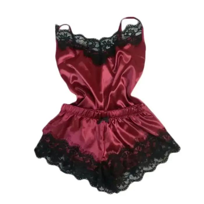 Ensemble pyjama en Satin et dentelle pour femmes