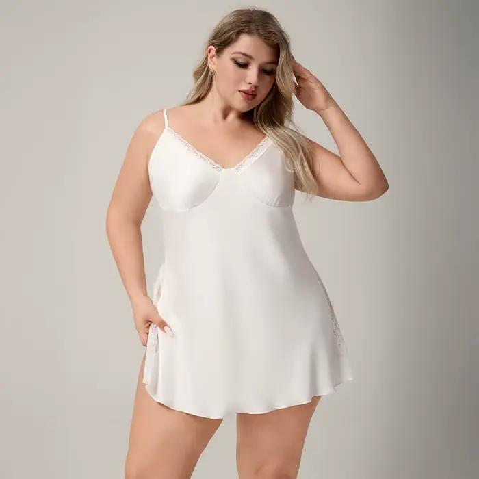 Chemise de nuit blanche Sexy pour femmes
