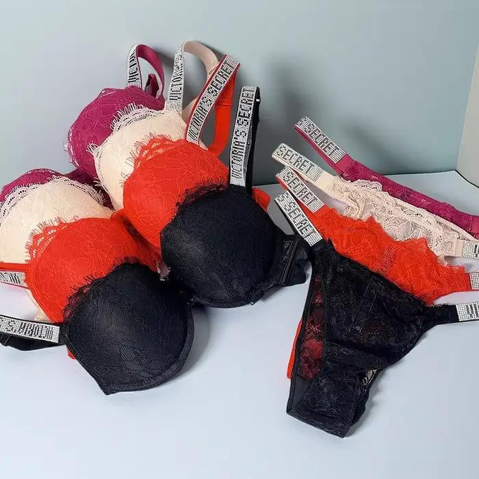 Nouvel ensemble soutien-gorge et culotte sexy Victoria's Secret pour femme – Confortable