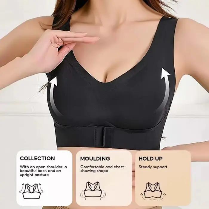 Soutien-gorge anti-affaissement et correcteur de posture avec soutien dorsal et fermeture avant pour femme