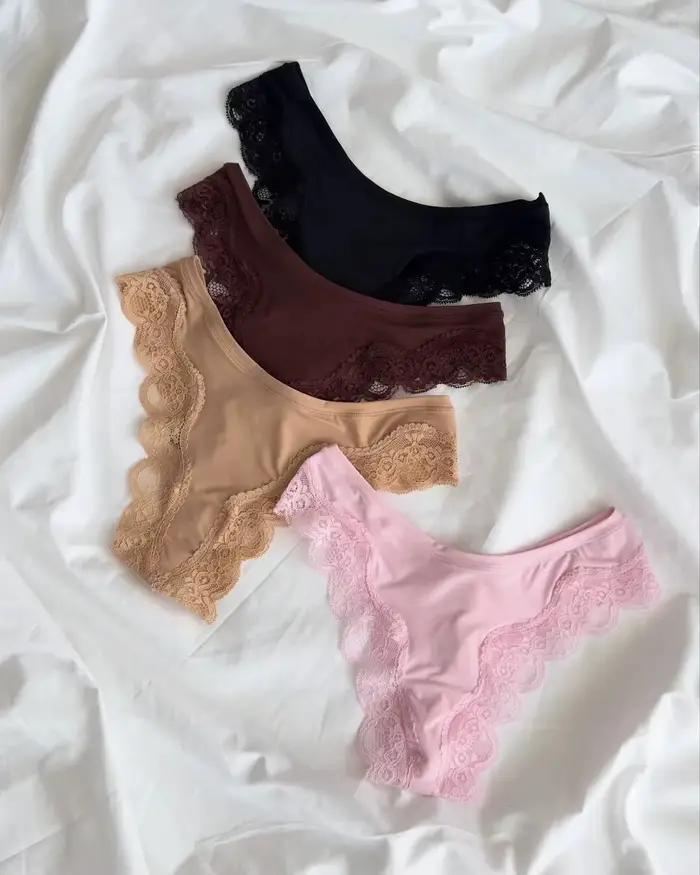 Ensemble de lingerie en dentelle à col en V pour femme