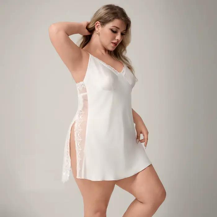 Chemise de nuit blanche Sexy pour femmes