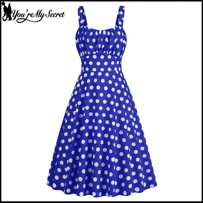 [You're My Secret] Robe Rockabilly des années 50 et 60 pour femmes, robe vintage à pois, robe de scène pour femmes, vêtements d'été pour femmes