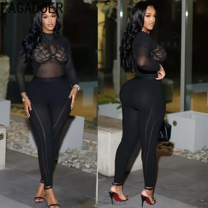 FAGADOER – tenue deux pièces sexy ajourée pour femme