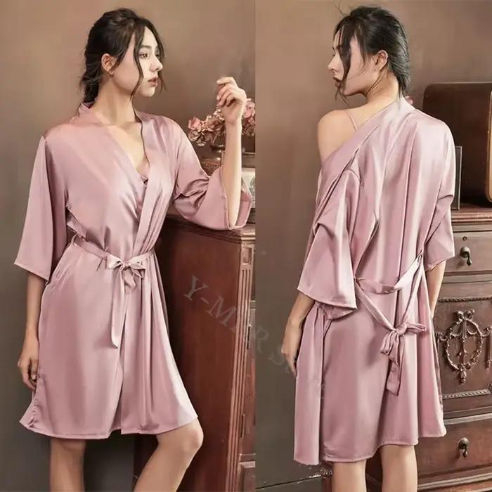 Robe en satin pour femme, vêtement de nuit décontracté et sexy, idéal pour les mariages et les soirées décontractées