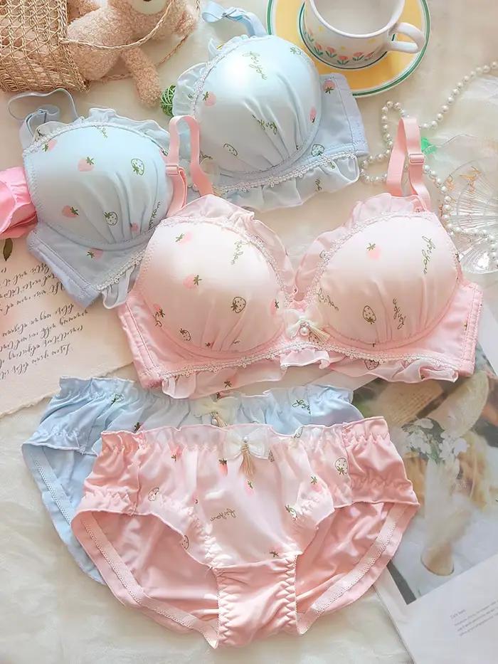 Ensemble de lingerie fraise douce pour femmes