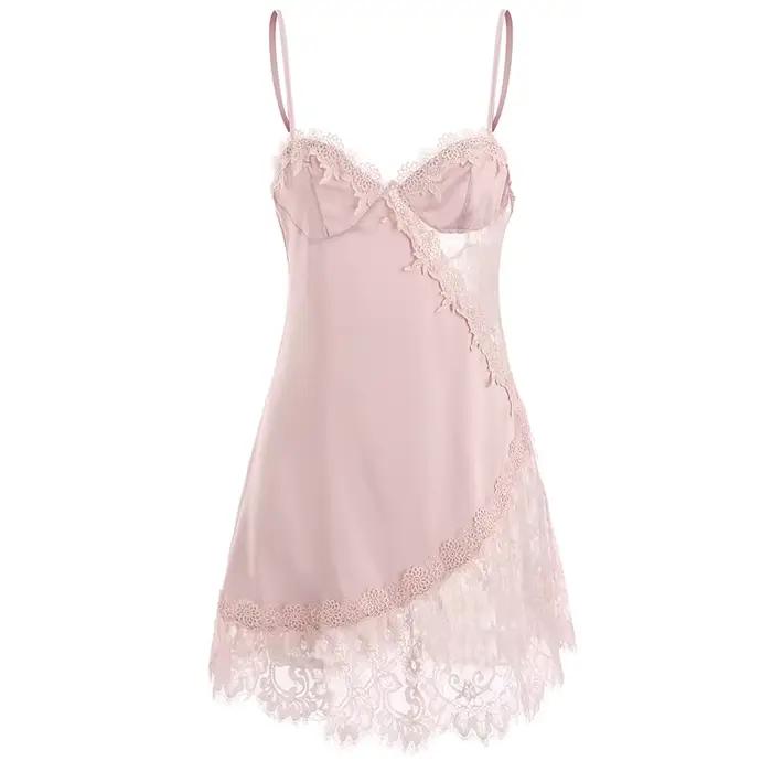 Chemise de nuit sexy en dentelle pour femmes
