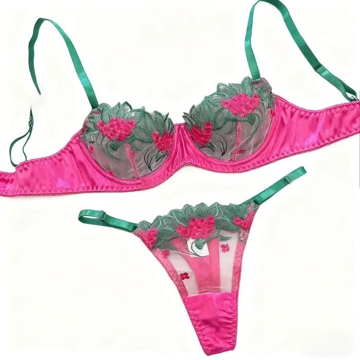 Ensemble de soutien-gorge en dentelle florale