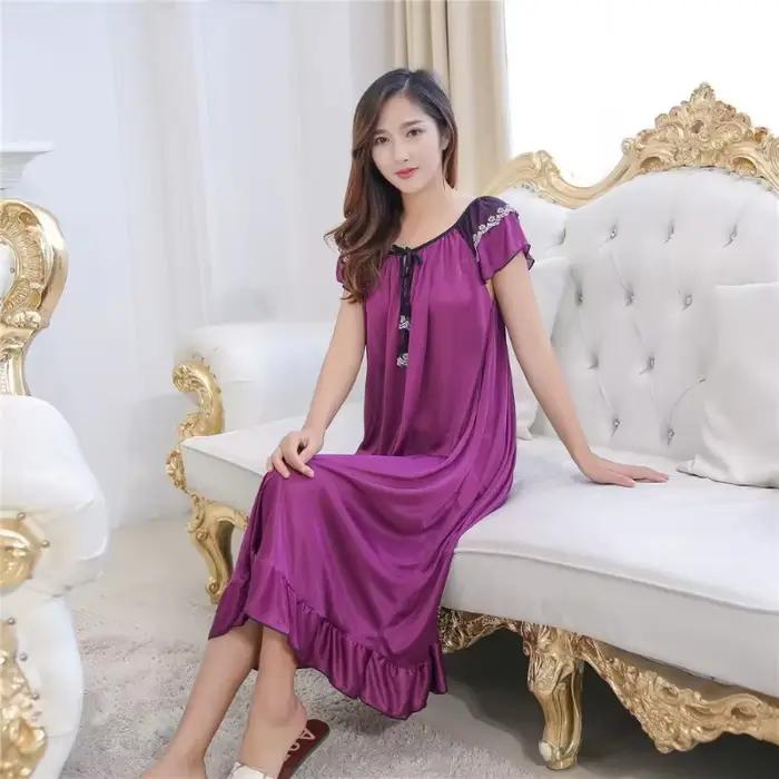 Chemise de nuit en soie Perspective sexy 2025 longue vêtements