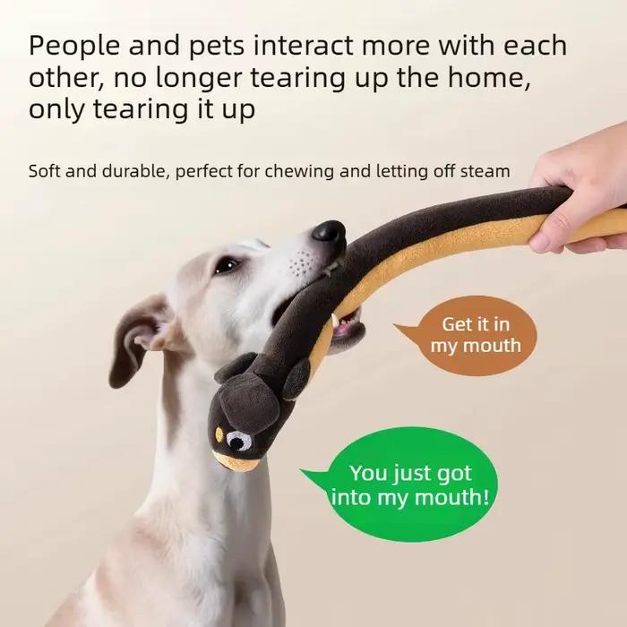 Jouet sonore pour chien Teckel, peluche interactive pour animaux de compagnie, anti-ennui et pour le nettoyage des dents