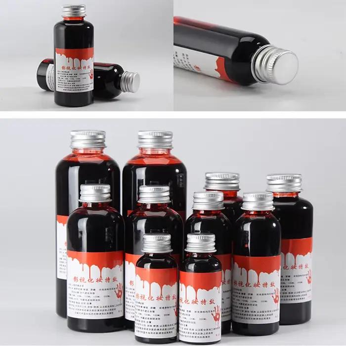 1 bouteille d'émulation d'halloween faux accessoires maquillage sang 30-100ml sang entier Cosplay farces accessoires maquillage personne Plasma faux