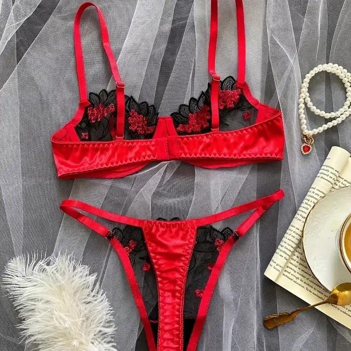 Ensemble de soutien-gorge en dentelle florale