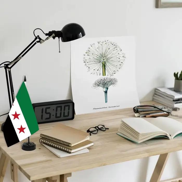 14x21 cm bureau drapeau de la syrie bannière la république arabe syrien trois étoiles bannière bureau ornements drapeaux