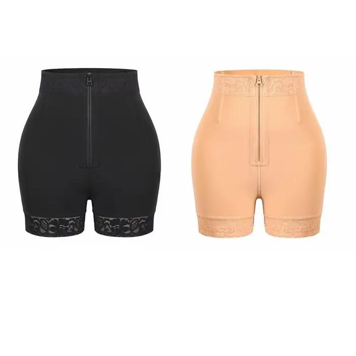 Lingerie gainante taille haute post-partum sans couture, amincissante, rehausseur de fesses, avec fermeture éclair frontale, pour le maintien de la taille post-partum