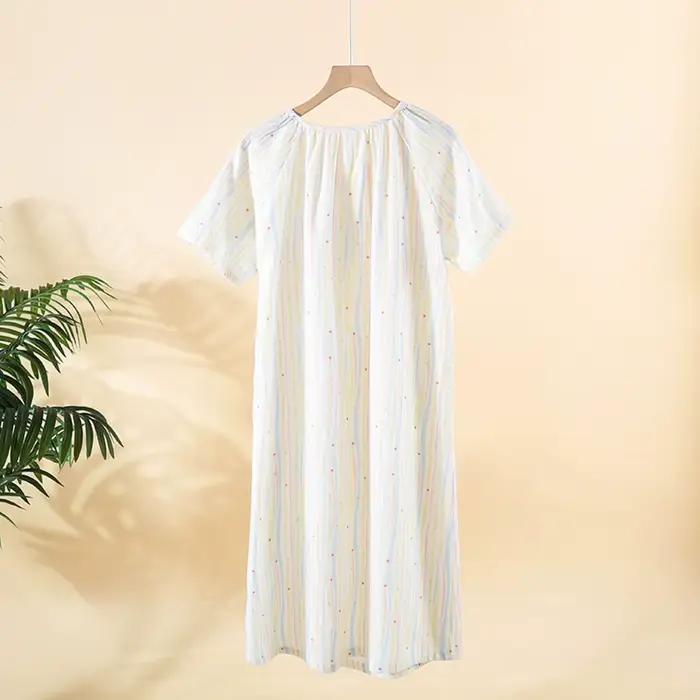 Chemise de nuit en coton fin pour femmes