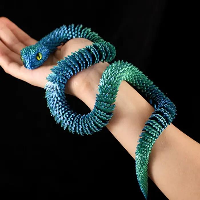 Serpent imprimé en 3D, jouet à articulation mobile, Simulation de serpent, ornement de bureau, cadeaux artisanaux, Figurines miniatures